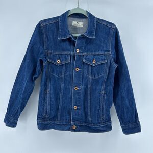 Tellason Stock Denim Jacket Mens S Selvedge Blue Trucker Jean Jacket Made in USA